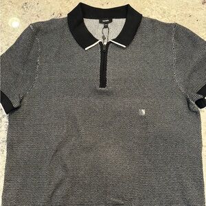 Men’s Zip Short Sleeve Sweater Polo